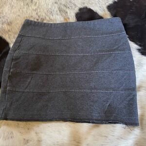 Aeropostale Size‎ Medium Gray Mini Skirt Knit Ribbed